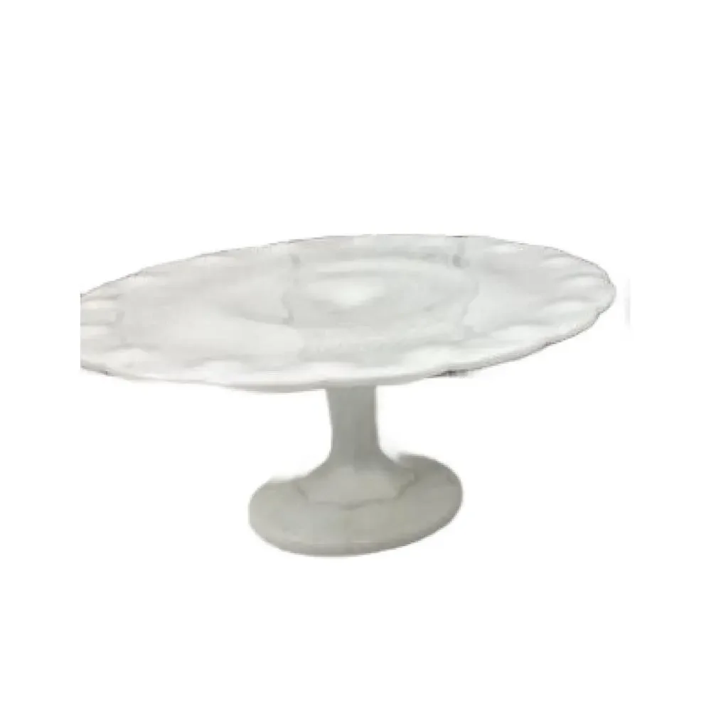 Vintage Indiana Milk Glass Pedestal Cake Stand, Teardrop Harvest Collection
